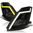 thumbnail image 1 of Spec-D Tuning Black Smoke Sequential Switchback Projector Headlights w/ LED Strip and Startup Animation Compatible with 2003-2005 Nissan 350Z, Left + Right Pair Headlamp Assembly, 1 of 6