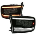 thumbnail image 1 of Spec-D Tuning Black Smoke Switchback Sequential LED Signal Strip Headlights Compatible with 2009-2018 Dodge Ram 1500, 2010-2018 Ram 2500 3500, Left + Right Pair Headlamps Assembly, 1 of 7