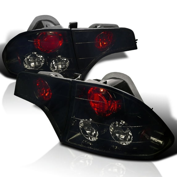 Spec-D Tuning Black Smoke Tail Lights Compatible with 2006-2011 Honda Civic Sedan 4 Door, Left + Right Pair Assembly