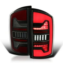 Spec-D Tuning Black Smoke Tail Lights w/ Red LED Compatible with 2002-2006 Dodge Ram 1500 / 2500 / 3500, Left   Right Pair Assembly