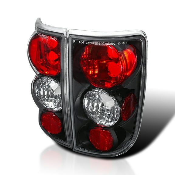 Spec-D Tuning Black Tail Lights Compatible with 1995-2004 Chevy Blazer, 1995-2004 GMC Jimmy, 1998-2000 GMC Envoy, 1996-2001 Oldsmobile Bravada, Left + Right Pair Assembly