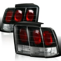 Spec-D Tuning Black Tail Lights Compatible with 1999-2004 Ford Mustang, Left   Right Pair Assembly