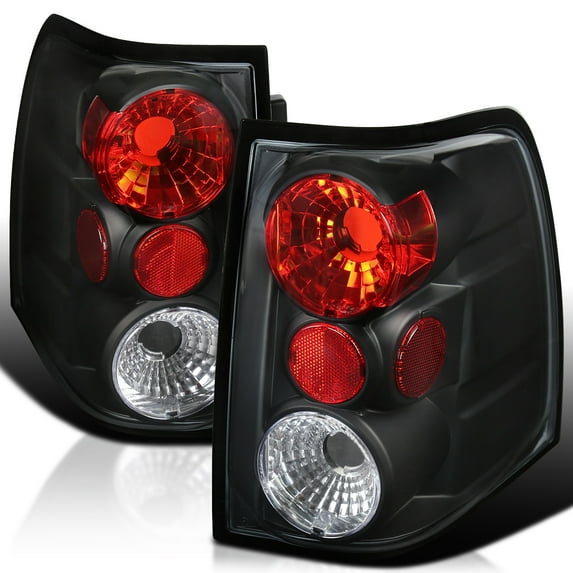 Spec-D Tuning Black Tail Lights Compatible with 2003-2006 Ford Expedition, Left + Right Pair Assembly