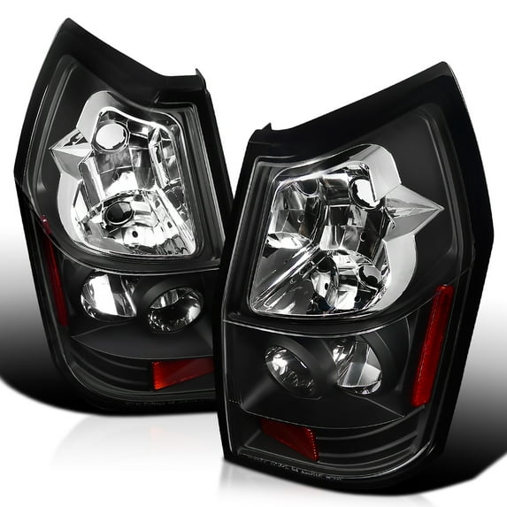 Spec-D Tuning Black Tail Lights Compatible with 2005-2008 Dodge Magnum, Left + Right Pair Assembly
