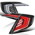 thumbnail image 1 of Spec-D Tuning Black Tail Lights w/ White LED Bars, Sequential LED Turn Signal, and Startup Animation Compatible with 2016-2021 Honda Civic 4-Door Sedan, Left + Right Pair Assembly, 1 of 7
