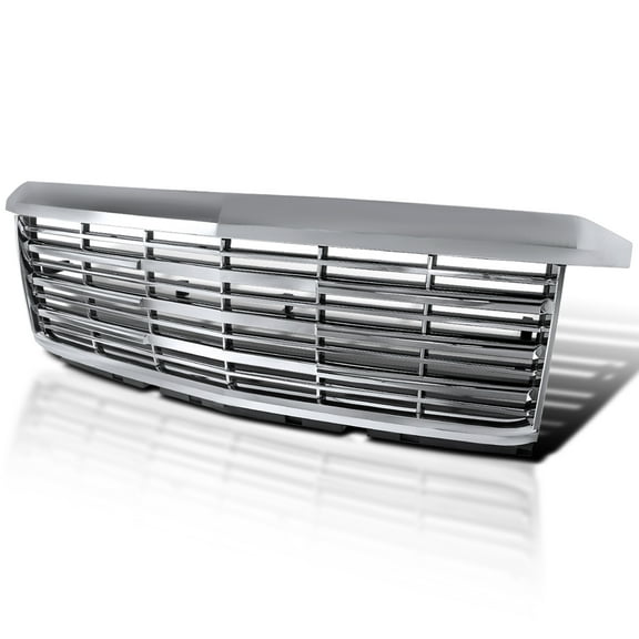 Spec-D Tuning Chrome Billet Style Front Bumper Hood Grille Compatible with 2015-2016 Chevy Silverado 2500 2500HD 3500 3500HD
