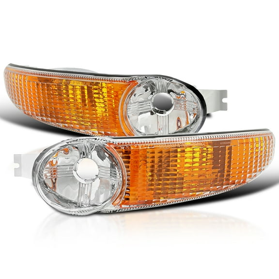 Spec-D Tuning Chrome Bumper Lights Compatible with 2000-2006 GMC Sierra Yukon XL 1500, Left + Right Pair Lamp Assemblies