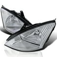 thumbnail image 1 of Spec-D Tuning Chrome Clear Headlights Compatible with 2000-2004 Ford Focus L+R Pair Head Light Lamp Assembly, 1 of 6