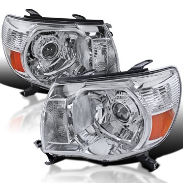 Black Driver & Passenger Headlights Headlamps Fit For 2005-2011 Toyota Tacoma