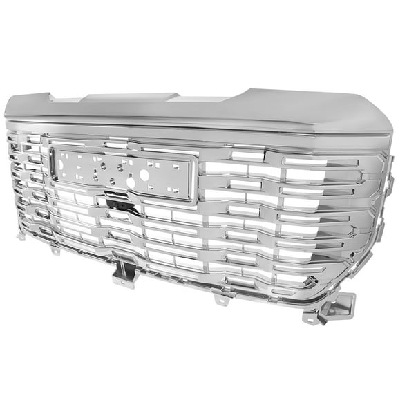 Spec-D Tuning Chrome Denali Style Front Bumper Hood Grille Compatible with 2022-2025 GMC Sierra 1500 Pickup