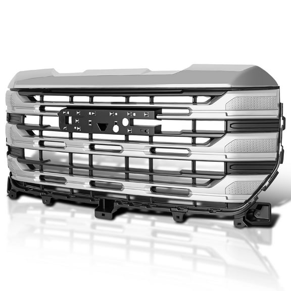 Spec-D Tuning Chrome Denali Style Front Upper Hood Grille Compatible with 2022-2025 GMC Sierra 1500