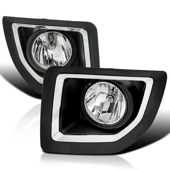 Spec-D Tuning Chrome Fog Lights + Bulbs + Switch + Wiring Compatible with 2015-2018 GMC Sierra 2500HD and 3500HD