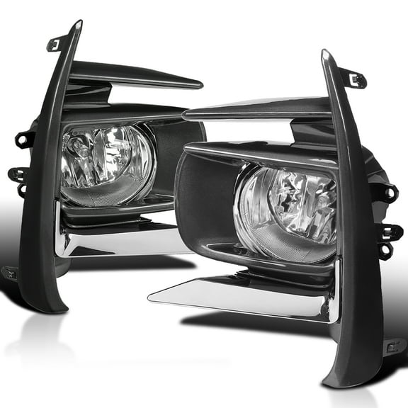 Spec-D Tuning Chrome Fog Lights + H11 Bulbs Compatible with 2018-2019 Toyota Sienna, L+R Pair Assembly