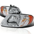 thumbnail image 1 of Spec-D Tuning Chrome Headlights + Amber Reflector Compatible with 2001-2007 Dodge Grand Caravan, Chrysler Town & Country, L+R Pair Head Light Lamp Assembly, 1 of 6