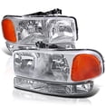 thumbnail image 1 of Spec-D Tuning Chrome Headlights + Bumper Lights Compatible with 1999-2006 GMC Sierra 1500/2500/3500, Left + Right Pair Headlamps Assembly, 1 of 6