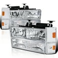 thumbnail image 1 of Spec-D Tuning Chrome Headlights + Bumper Lights + Corner Lights Compatible with 1988-1993 GMC Chevy Pickup, Left + Right Pair Headlamps Assembly, 1 of 7