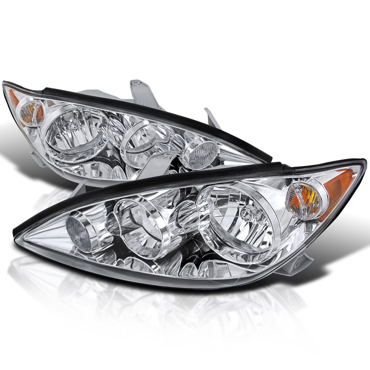 Spec-D Tuning Chrome Headlights Amber Compatible with GMC Sierra 1500