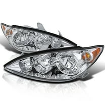 Spec-D Tuning Chrome Headlights Compatible with 2005-2006 Toyota Camry, L R Pair Head Light Lamp Assembly