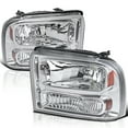 thumbnail image 1 of Spec-D Tuning Chrome Headlights Compatible with 2005-2007 Ford F250 F350 F450 F550 Super Duty, 2005 Excursion, L+R Pair Head Lights Lamps Assembly, 1 of 6