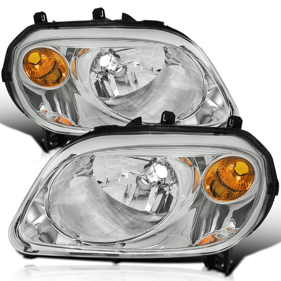 Spec-D Tuning Chrome Headlights Compatible with 2006-2011 Chevy HHR, Left + Right Pair Headlamp Assembly