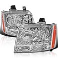 thumbnail image 1 of Spec-D Tuning Chrome Headlights Compatible with 2007-2014 Chevy Avalanche, 2007-2014 Tahoe Suburban, L+R Pair Head Light Lamp Assembly, 1 of 6