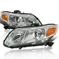 thumbnail image 1 of Spec-D Tuning Chrome Headlights Compatible with 2012-2015 Honda Civic Sedan, 2012-2013 Civic Coupe L+R Pair Head Light Lamp Assembly, 1 of 6