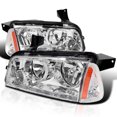 thumbnail image 1 of Spec-D Tuning Chrome Headlights + Corner Lights Compatible with 2006-2010 Dodge Charger L+R Pair Head Light Lamp Assembly, 1 of 6