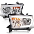 thumbnail image 1 of Spec-D Tuning Chrome Headlights w/ LED Tube Compatible with 2007-2013 Toyota Tundra, Left + Right Pair Headlamp Assembly, 1 of 6