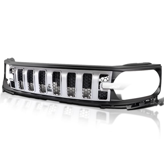 Spec-D Tuning Chrome Honeycomb Mesh Hood Grille Compatible with 2021-2025 Ford Bronco