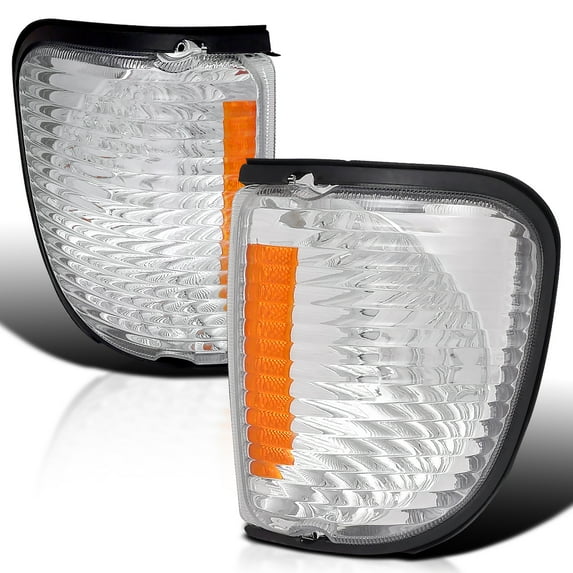 Spec-D Tuning Chrome Housing Clear Lens Corner Lights Compatible with 1992-2006 Ford Econoline Van E150 E250 L+R Pair Assembly