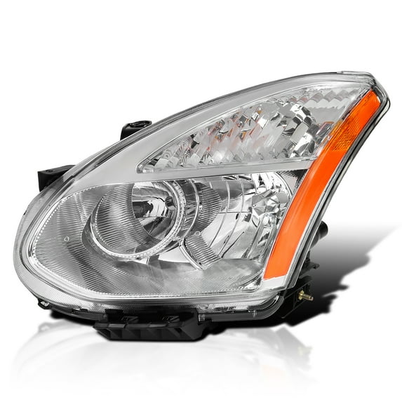Spec-D Tuning Chrome Housing Clear Lens Driver Left Side Headlight Compatible with 2008-2013 Nissan Rogue Head Light Lamp Assembly