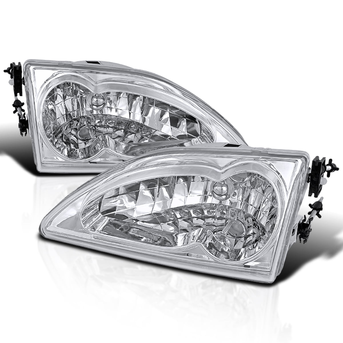 Spec-D Tuning Chrome Housing Clear Lens Headlights Compatible with 1994 ...