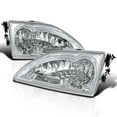 thumbnail image 1 of Spec-D Tuning Chrome Housing Clear Lens Headlights Compatible with 1994-1998 Ford Mustang L+R Pair Head Light Lamp Assembly, 1 of 6