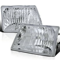 Spec-D Tuning Chrome Housing Clear Lens Headlights Compatible with 1998-2000 Ford RangerL R Pair Head Light Lamp Assembly