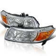 thumbnail image 1 of Spec-D Tuning Chrome Housing Clear Lens Headlights Compatible with 2006-2011 Honda Civic 2Dr Coupe L+R Pair Head Light Lamp Assembly, 1 of 6