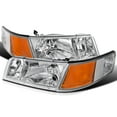 thumbnail image 1 of Spec-D Tuning Chrome Housing Clear Lens Headlights + Corner Lights Compatible with 1998-2002 Mercury Grand Marquis L+R Pair Head Light Lamp Assembly, 1 of 6