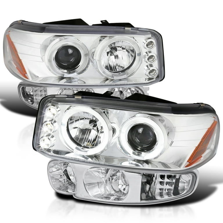 Spec-D Tuning Led Chrome Housing Clear Lens Projector Headlights