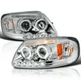 thumbnail image 1 of Spec-D Tuning Chrome Housing Clear Lens Projector Headlights Compatible with 1997-2003 Ford F150, 2004 Ford F150 Heritage, 1997-2002 Ford Expedition, Left + Right Pair Headlamps Assembly, 1 of 5