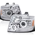 thumbnail image 1 of Spec-D Tuning Chrome Housing Clear Lens Projector Headlights Compatible with 2007-2014 Chevy Avalanche, Tahoe, Suburban 1500 2500, Left + Right Pair Headlamps Assembly, 1 of 6