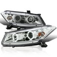 thumbnail image 1 of Spec-D Tuning Chrome Housing Clear Lens Projector Headlights Compatible with 2008-2012 Honda Accord 2 Door Coupe, Left + Right Pair Headlamps Assembly, 1 of 6