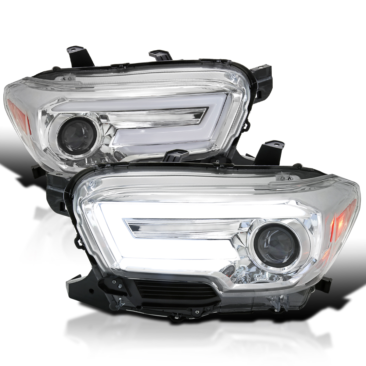 Spec-D Tuning Chrome Housing Clear Lens Projector Headlights