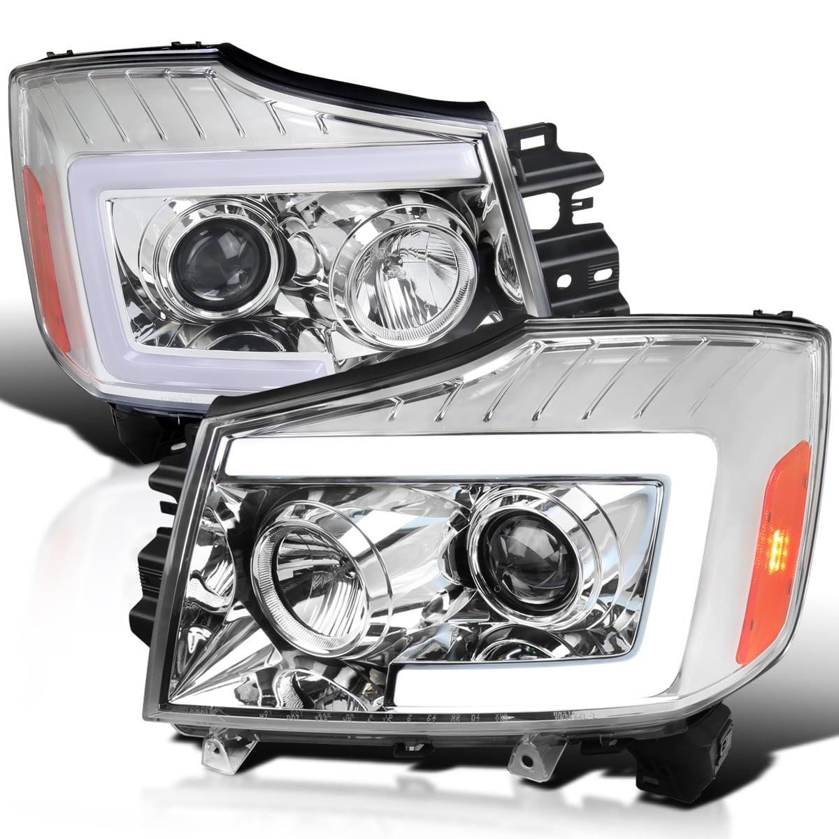 Spec D Tuning Chrome Housing Clear Lens Projector Headlights w