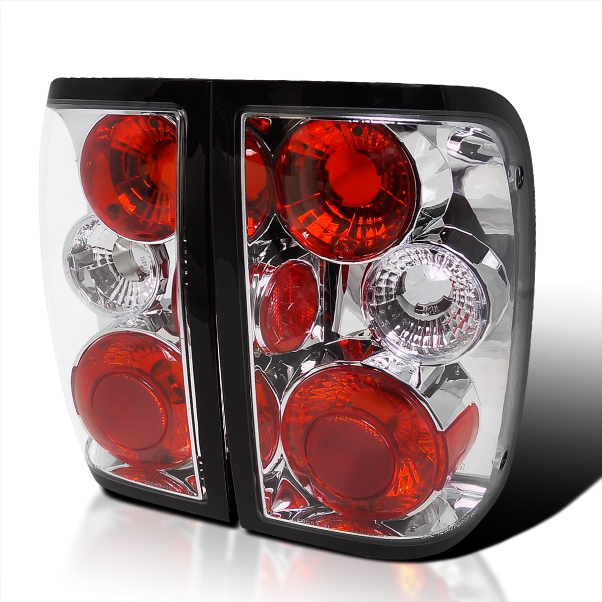Spec-D Tuning Chrome Housing Clear Lens Tail Lights Compatible with ...