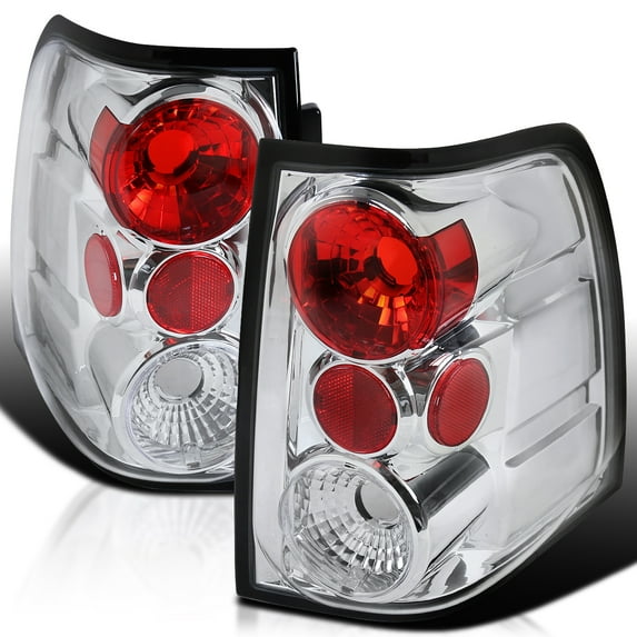 Spec-D Tuning Chrome Housing Clear Lens Tail Lights Compatible with 2003-2006 Ford Expedition, Left + Right Pair Assembly