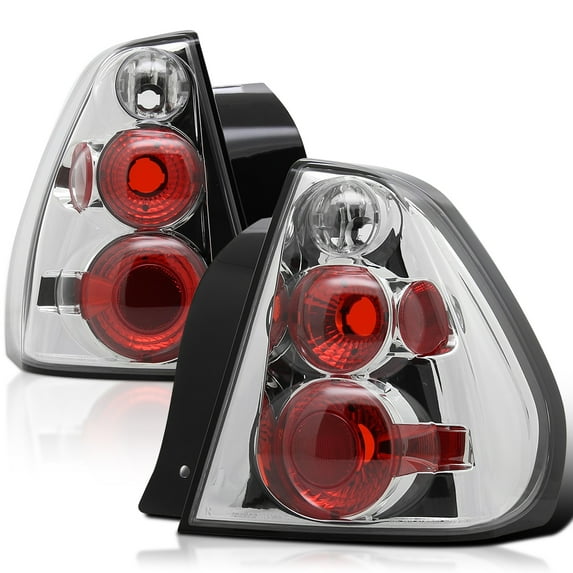Spec-D Tuning Chrome Housing Clear Lens Tail Lights Compatible with 2004-2007 Chevy Malibu All Models Except Maxx, Left + Right Pair Assembly