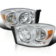 thumbnail image 1 of Spec-D Tuning Chrome Housing Headlights w/ Amber Compatible with 2006-2008 Dodge Ram 1500, 2006-2009 Dodge Ram 2500 3500, L+R Pair Head Lights Lamps Assembly, 1 of 6
