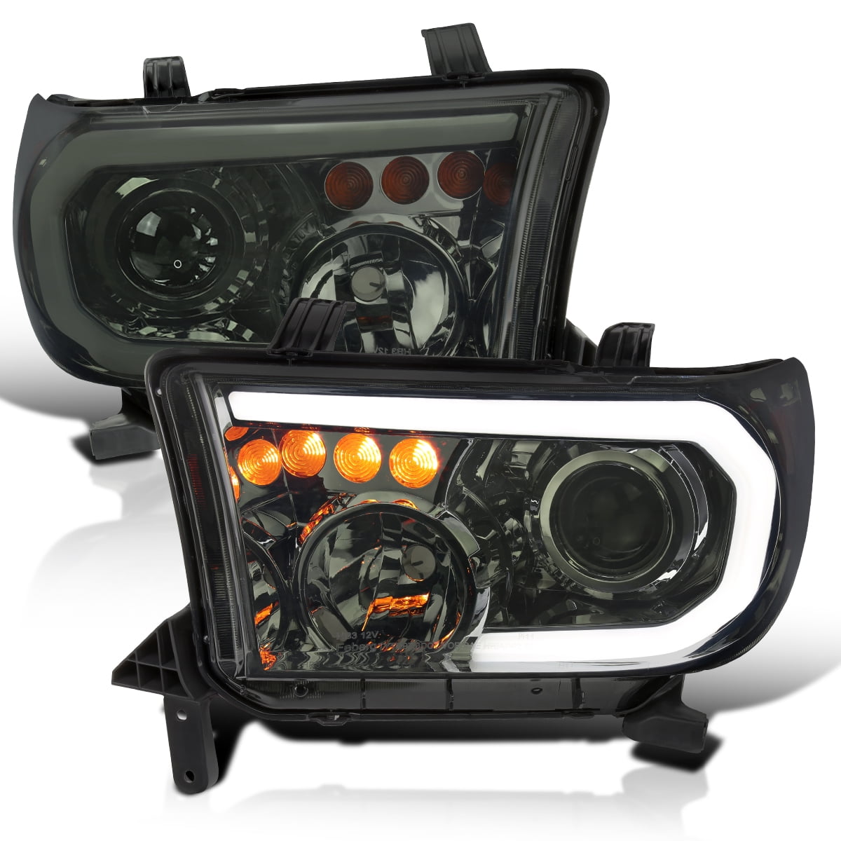 SpecD Tuning Chrome Housing Smoke Lens Projector Headlights with LED