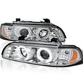 thumbnail image 1 of Spec-D Tuning Chrome LED Dual Angel Eyes Projector Headlights Compatible with 1996-2003 BMW E39 5-Series Models Without OE Xenon Headlights, Left + Right Pair Headlamps Assembly, 1 of 5