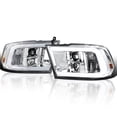 thumbnail image 1 of Spec-D Tuning Chrome LED Light Bar Projector Headlights Compatible with 2009-2018 Dodge Ram 1500 2500 3500, Left + Right Pair Headlamps Assembly, 1 of 6