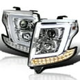 thumbnail image 1 of Spec-D Tuning Chrome LED Light Bar Projector Headlights Compatible with 2015-2020 Chevy Tahoe, Suburban, Left + Right Pair Headlamps Assembly, 1 of 7